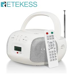 CD Player Retekess TR636 Bluetooth Boombox Portable Radio AM FM Stereo Remote Control Sleep Timer Support U Disc For Home 230829