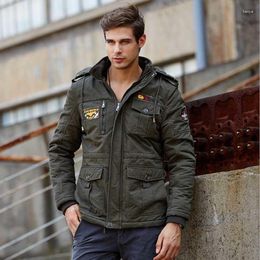 Men's Jackets M-4XL 2023 Winter Jacket Men Thick Wool Liner Hoods Cotton Army Jaqueta Bomber Hooded Military Style Coat Male