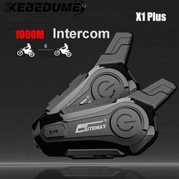 2sets/1set Motor Helmet Intercom BT V5.0 Motorcycle Wireless Headset Interphone Speaker Handsfree Bluetooth walkie helmet talkie Q230830