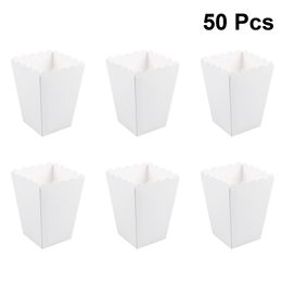 Gift Wrap 50pcs Paper Candy Cartons Popcorn Box Party Supplies White Popcorn Boxes Pop Corn Snacks Food Tub Wedding Kids Birthday Supplies 230829