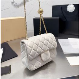 New Fong Fat Handbag Casual Fashion Designer Bag Top clamshell Bag Luxury Design Sheepskin Gold Ball Chain Bag Purse Women's bag