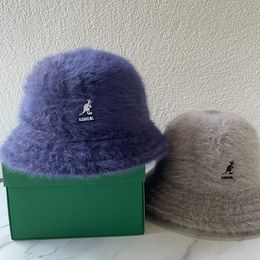 Wide Brim Hats Bucket Hats Autumn and Winter Plush Rabbit Fur Kangar Embroidered Fisherman Hat Warm and Windproof Personality Men and Women Basin Hat Trend 230830