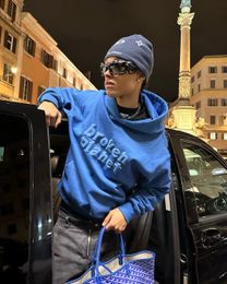 Mens Hoodies Sweatshirts Y2k Letter Print Blue Women Clothes Couples 3D Tops Sweatshirt Goth Streetwear Tracksuit Men Clothing Oversized Hoodie 230829