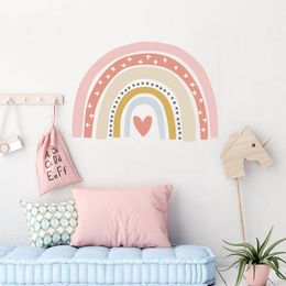 Wall Stickers Trendy Bohemia Pink Rainbow Removable Decals Nursery Art Wallpaper Posters Girls Bedroom Gift Easy Use Home Decor 230829