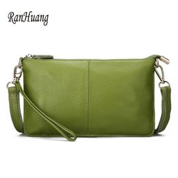 Evening Bags RanHuang Women Genuine Leather Day Clutches Candy Color Shoulder Women s Fashion Crossbody Small Clutch 230829