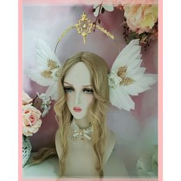 Barok tiara tavan çiçek düğün gül melek kanat baba güneş halo saç taç bakire Mary fotoğraf kafa bandı cosplay proplar