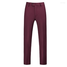 Men's Suits Men High Waist Trousers Autumn British Style Solid Color Casual Dress Pants Slim Fit Formal Suit Fashion Clothing