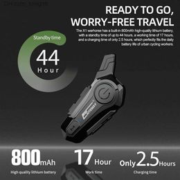 Motorcycle Helmet Intercom Bluetooth Headset 1000M For 2 Riders intercomunicador Waterproof Noice Reduction Wireless Interphone Q230831