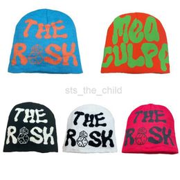 Ball Caps Candy Y2k Hip Hop Letter Trendy Hat Knitted Hat Cold Hat Warm Elastic Hat Outdoor Knitted Hat