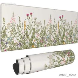 Мышиные накладки на запястье отдыхает мышиные накладки Gaming Green Plant Flower Aesthetics Computer Mousepad Playmat Натуральный каучук офис Ковр Компьютерная ковров Ковер Компьютер PAD R230830