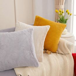 Pillow Decorative Rectangle 45x45cm Throw Covers Faux Fur Pillowcases Modern Cases For Couch Bench Cute