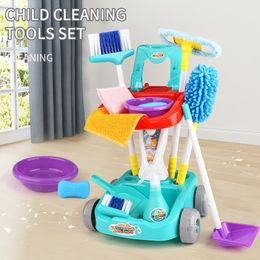 Tools Workshop Children's sweeping toy broom Dustpan combination set simulation child play house cleaning baby boy girl birthday gift 230830