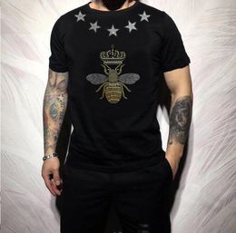 Men's T Shirts 2023 Men Shirt Top Tee Heavy Industry Designer Rhinestone T-shirts Casual Streetwear Tops Size S-5XL