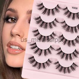 False Eyelashes Russian Strip Lashes 5 pairs Fluffy Mink Lashes 3D Natural False Eyelashes Dramatic False Eyelashes Wholesale Eyelash Extension x0830