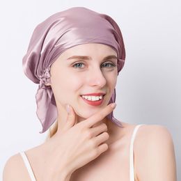 BeanieSkull Caps 100 Natural Mulberry Silk Night Cap Sleeping Pure Hair Wrap Beanie For Women Girl 19 Momme 230829