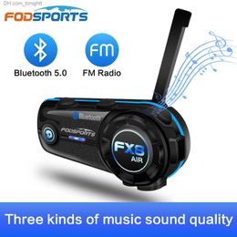 Fodsports Motorcycle Intercom FX8 Air Bluetooth Helmet Headset for 2 Riders Interphone FM Radio Commutator Moto Intercomunicador Q230830