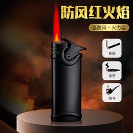 Net Red Retro Windproof Lighter Inflatable Straight Flame Metal Creative Personality To Send Boyfriend Gift Cigar Moxibustio N1YW