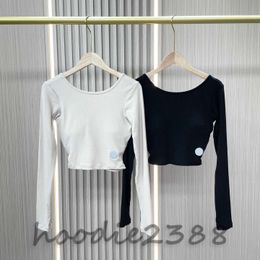 LU Black and white Sexy sweatshirt new Sports Yoga sexy top, casual sports top, Yoga wear, women's sexy Strap breast cushion yoga top, Running sportswear, sizes: L,M qd324361 -2