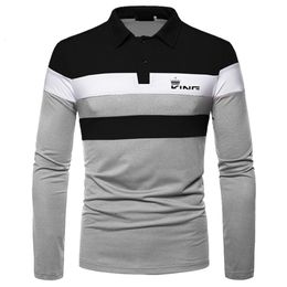 Mens Polos mens editing design Summer long sleeved polyester Polo shirt slim is suitable for business leisure printing tops 230830