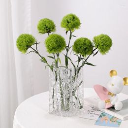 Decorative Flowers Artificial Dianthus Dandelion Arrangement Plants Shrubs Bushes Fake Flower For Home Office Table Centrepieces Decoration