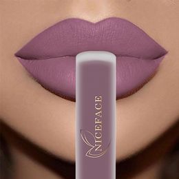 Lipstick NICEFACE Nude Liquid Lipsticks Waterproof Velvet Matte Lip Gloss Long Lasting Non stick Cup Tint Makeup Pigment Cosmetics 230829