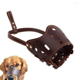Dog Collars Leather Muzzle Breathable And Comfortable Muzzles For Anti Biting Barking Chewing Small Suitable Most