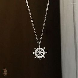 Pendant Necklaces Zircon Rudder Necklace For Women Astrolabe Clavicle Chain Geometry Design Meaningful Female Girls Birthday Jewellery Gifts