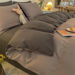 Bedding Sets Skincare Comfortable Sleeping Quilt Cover Home Four Piece Set Matted Plain Colour Textile Entity