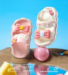 Slipper Bow Flower Princess Summer Baby Kids Sandals Slippers EVA Soft Quick Dry Indoor Outdoor Beach Garden Children Girls Slides Shoes