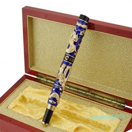 Fountain Pens Handmade Cloisonne Double Dragon Pen EF F M Bent Nib Advanced Craft Writing Business Graduate