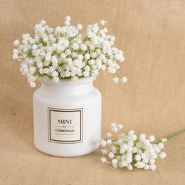 Decorative Flowers 1/2Pcs White Gypsophila Artificial Babysbreath Flower Wedding DIY Bouquet Decoration Arrangement Home Decor