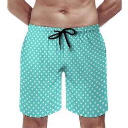 Men's Shorts Teal Blue Polka Dot Board Retro Turquoise Trendy Vintage Beach Custom Running Surf Quick Drying Swim Trunks Gift