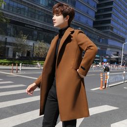 Mens Wool Blends Trench Coats For Men Winter Overcoats Business Casual Long Jackets High Quality Slim Fit Size5XL 230829