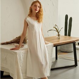 Women's Sleepwear Roseheart Women Homewear Cotton Sexy O Neck Nightdress Lace Nightwear Nightgown Night Gown Dress Backless