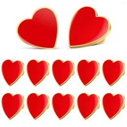 Brooches 12 Pcs Red Heart Fashion Lapel Pins Accessories For Clothes Bags Hats