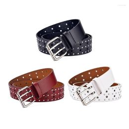 Belts Punk Adult Waist Belt With Adjustable Double Pin Buckle Waistband Jeans Skirt For Women Thin Slimming Dropship