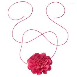 Pendant Necklaces Flower Strap Choker Tie Cloth Artificial Material Accessories For Women Girls