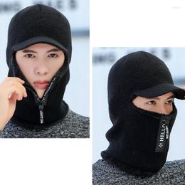 Motorcycle Helmets Unisex Men Winter Knitted Hat Outdoor Cycling Ear Protection Warmth Peaked Cap Casual Fashion Sunhat Bomber Zipper Hats