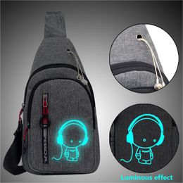 Waist Bags Design Men Chest Bag Charged Shoulder Bag Multifunction Light Reflective Fashion Women Travel Crossbody Bag Anti-Theft 230830