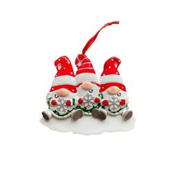 Christmas Decorations Creative 2023 Ornament Family Of 2-6 Decoration Diy Name Hard Resin Tree Pandemic Drop Delivery Home Garden Fe Dh1Ip