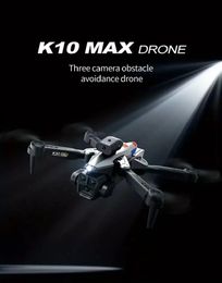 New K10 RC Drone: Triple Cameras, Optical Flow Positioning, Obstacle Avoidance, Follow Mode, Gesture Photography, Perfect Toy And Gift For Adults And Kids,Teenager Stuff