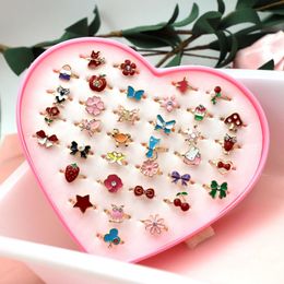 Alloy Ring Cartoon Cute Ring Children's Jewelry Mix 36 pieces small jewelry