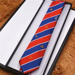 Men's Letter Tie Silk Necktie Gold Animal Jacquard Party Wedding Woven Fashion Design with box204e