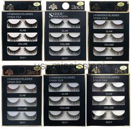 False Eyelashes SHIDISHANGPIN 3 pairs 29 styles 3D Faux Mink Hair Soft False Eyelashes Fluffy Wispy Thick Lashes Handmade Lash Eye Makeup Tools x0830