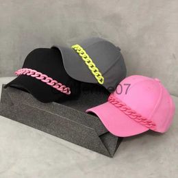 Stingy Brim Hats 2022 Fashion Women's Cap High Quality Girl's Sunshade Hat With Colourful Chain Boy Hip-hop Cap J230830
