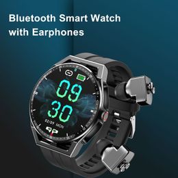 TWS 2 in 1 Bluetooth Smart with True Wireless Stereo Earbuds Heart Rate Monitor for Android Reloj Fitness Tracker Men T20