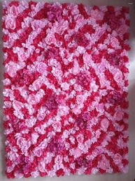 Decorative Flowers 60x40cm Artificial Flower Wall DIY Party Wedding Decoration Background Panels Silk Rose Mats Backdrop