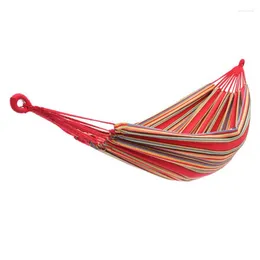 Camp Furniture 200 150CM Cotton Hammock Red Striped Portable Hanging Camping With Carrying Bag Holds For Travel Patio Garden Gift