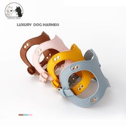 Dog Collars Leashes Kitten Puppy Harness Leash Set Adjustable Soft Leather Breathable Dogs Vest Harness Leads Pet Clothes for Small Dogs Chihuahua 230829