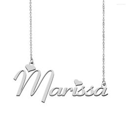 Pendant Necklaces Marissa Name Necklace Personalised Women Choker Stainless Steel Gold Plated Alphabet Letter Jewellery Friends Gift